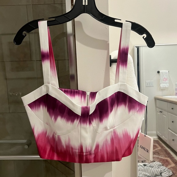 NWT never worn Amur pink and purple tie dye top, originally $248 - Picture 1 of 4